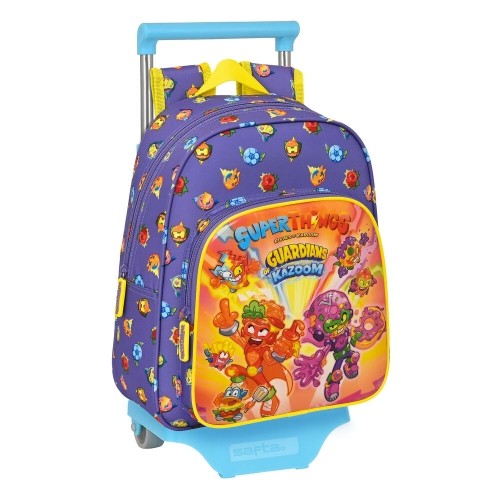 School Rucksack with Wheels SuperThings Guardians of Kazoom Purple Yellow (27 x 33 x 10 cm) image 1