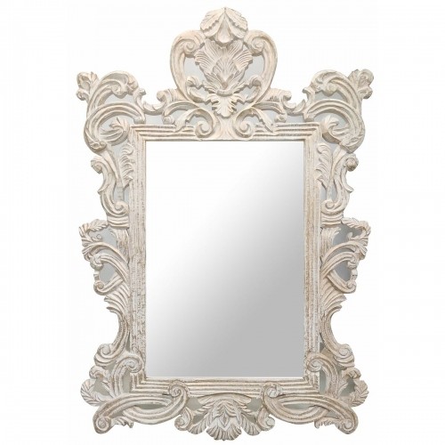 Sienas spogulis DKD Home Decor Stikls Alumīnijs Balts Mango koks (90 x 3 x 135 cm) image 1