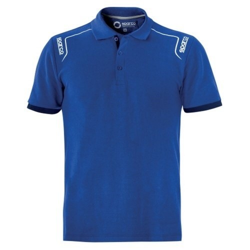 Short Sleeve Polo Shirt Sparco STRETCH Blue (Size M) image 1