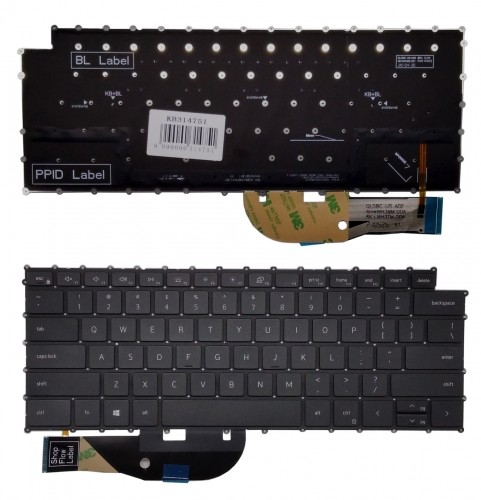 Keyboard DELL XPS 9500, with backlight, US image 1