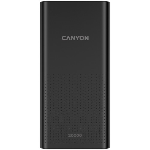 CANYON  PB-2001 Power bank 20000mAh Li-poly battery, Input 5V/2A , Output 5V/2.1A(Max), 144*69*28.5mm, 0.440Kg, Black image 1