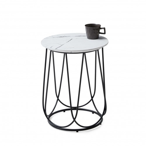 Halmar NUBIRA S coffee table frame - black, top - white marble image 1