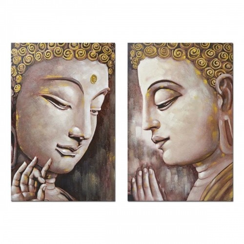 Painting DKD Home Decor Buddha 80 x 3 x 120 cm Oriental (2 Units) image 1