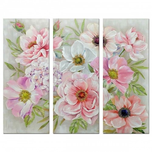 Glezna DKD Home Decor Цветы Shabby Chic (60 x 3 x 150 cm) (3 gb.) image 1