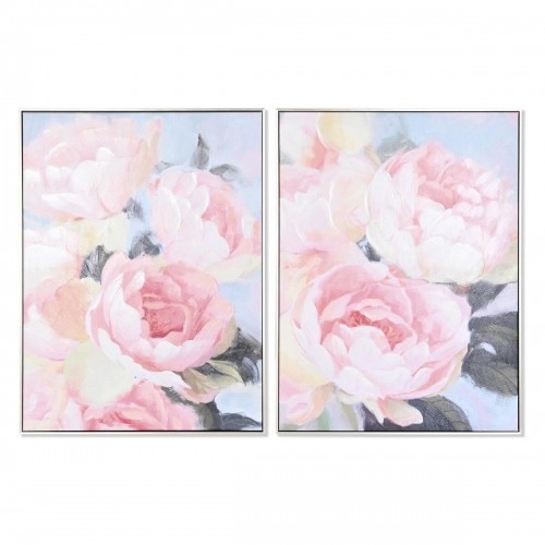 Glezna DKD Home Decor Цветы (60 x 3 x 80 cm) (2 gb.) image 1