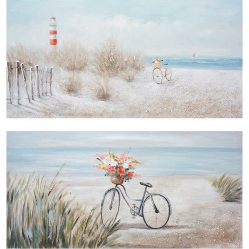 Картина DKD Home Decor Пляж Средиземноморье (140 x 3,5 x 70 cm) (2 штук) image 1