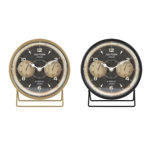 Настольные часы DKD Home Decor Чёрный Позолоченный Железо PVC (12 x 5 x 14 cm) (2 штук) image 1