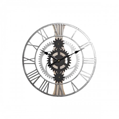 Wall Clock DKD Home Decor Silver Black MDF Iron Gears Loft (60 x 4 x 60 cm) image 1