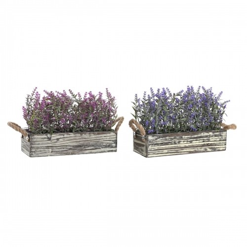 Decorative Plant DKD Home Decor 30 x 12 x 21 cm Wood Lilac Polyethylene Fuchsia (2 Units) image 1