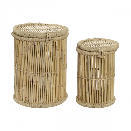 Set of Baskets DKD Home Decor Natural Bamboo Rope 44 x 44 x 60 cm image 1