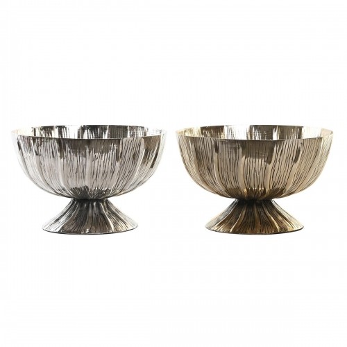 Centerpiece DKD Home Decor 31 x 31 x 20 cm Silver Golden Modern (2 Units) image 1