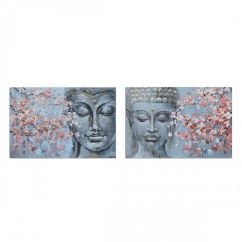 Canvas DKD Home Decor 120 x 2,8 x 80 cm Buddha Oriental (2 Units) image 1