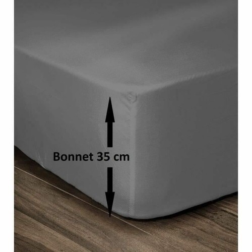 Fitted bottom sheet Lovely Home 180 x 200 Dark grey 180 x 200 cm (Double bed) image 1