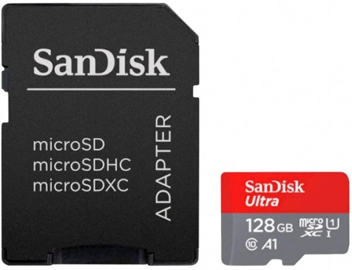 Sandisk memory card microSDXC 128GB Ultra A1+ adapter image 1