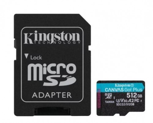 Kingston microSD 512GB Canvas Go Plus 170/90MB/s adapter image 1