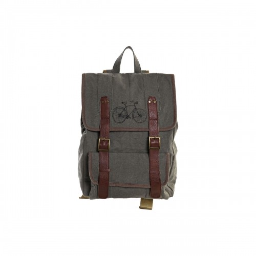 Casual Backpack DKD Home Decor Canvas Bicycle Grey Brown (33 x 12 x 47 cm) image 1