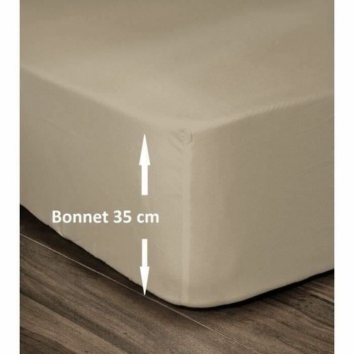 Fitted sheet Lovely Home Beige 160 x 200 cm image 1