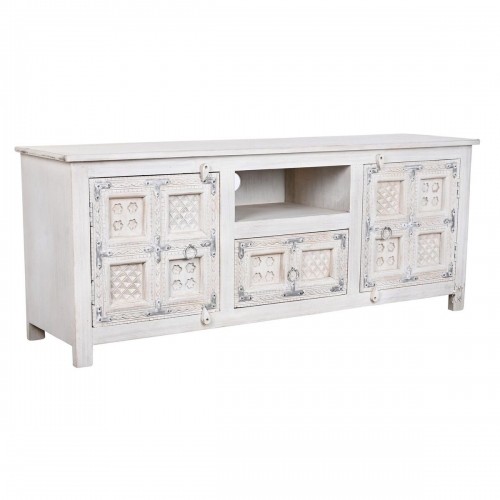 TV furniture DKD Home Decor White Wood Mango wood 151 x 40 x 60 cm image 1