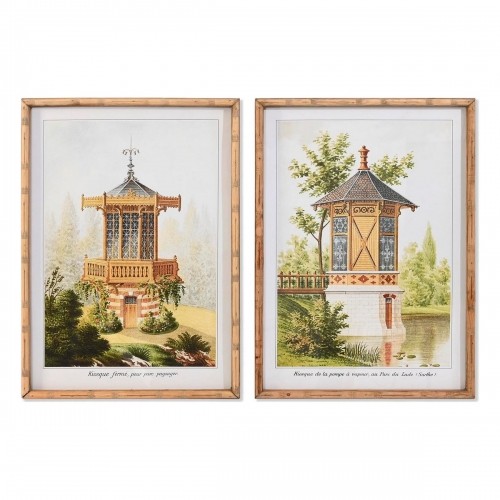 Картина DKD Home Decor Ель Стеклянный Восточный (50 x 70 x 2,8 cm) (2 штук) image 1
