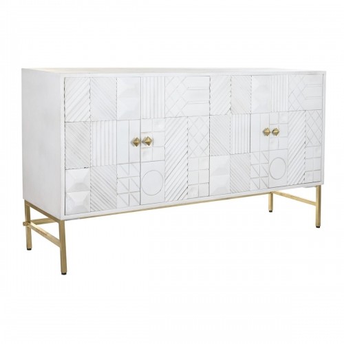 Sideboard DKD Home Decor Rhombus White Brass Mango wood (157 x 43 x 84 cm) image 1