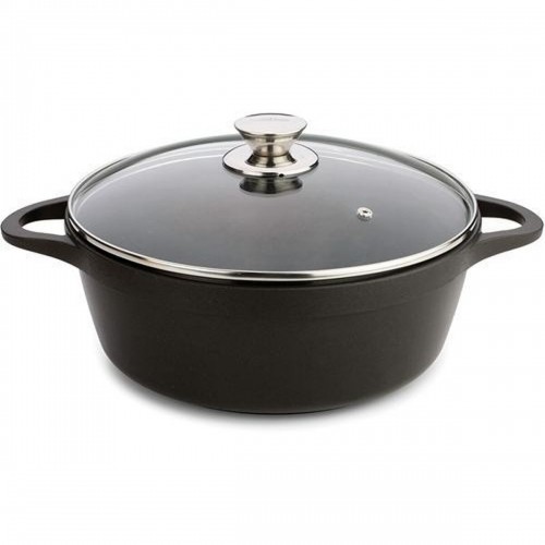 Casserole with lid Valira BLACK IND 24CM Ø 24 cm Black Aluminium image 1