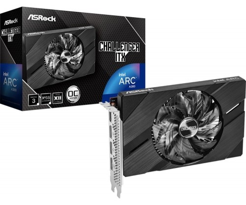 Graphics Card|ASROCK|Intel Arc A380|6 GB|GDDR6|96 bit|PCIE 4.0 8x|GPU 2250 MHz|Dual Slot Fansink|1xHDMI|3xDisplayPort|A380CLI6GO image 1