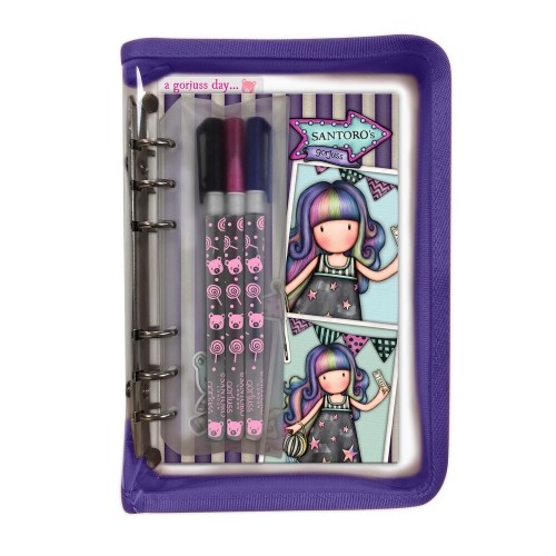 Stationery Set Gorjuss Up and away 5 Pieces Purple image 1