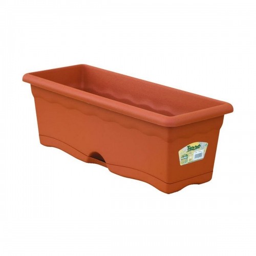 Planter with Dish Plastiken Terracotta polypropylene Plastic 60 x 20 cm image 1