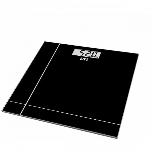 Digital Bathroom Scales EDM Crystal Black 180 kg (26 x 26 x 2 cm) image 1