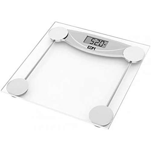 Digitālie vannas istabas svari EDM Stikls Melns 180 kg (26 x 26 x 2 cm) image 1