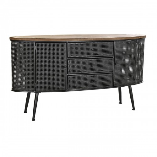 Sideboard DKD Home Decor 145,5 x 45 x 76 cm Fir Black Metal Brown image 1