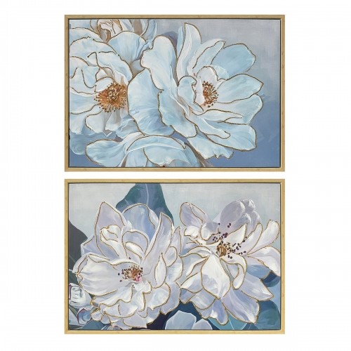 Glezna DKD Home Decor Цветы (100 x 4 x 70 cm) (2 gb.) image 1