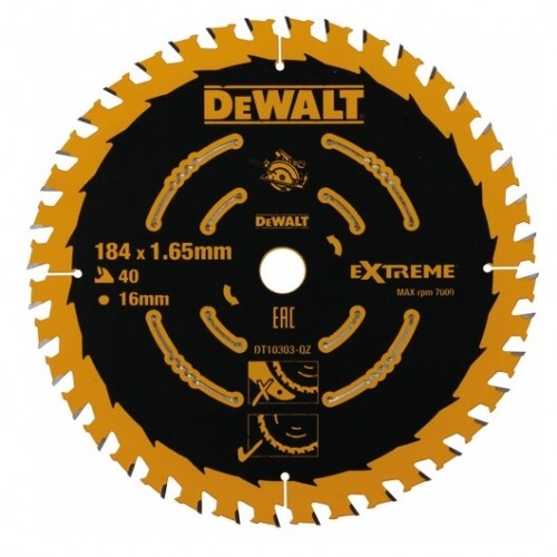 Dewalt AksesuĀri (i) DeWALT Zāģripa 184x16x40T (EXT) image 1