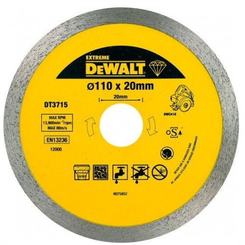 Dewalt AksesuĀri (i) DEWALT Dimanta zāģripa 110mm x 20 mm image 1