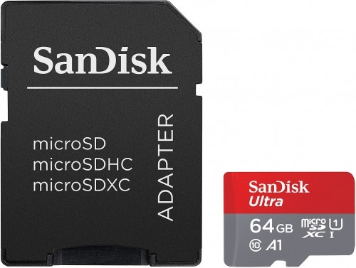 Sandisk memory card microSDXC 64GB Ultra 140MB/s + adapter image 1