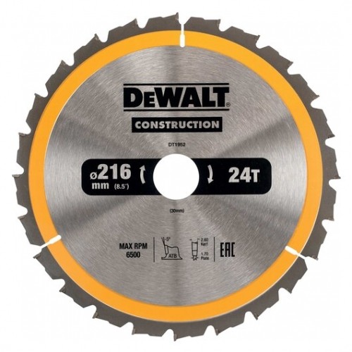 Dewalt AksesuĀri (i) Zāģripa 216x30mm 24T image 1