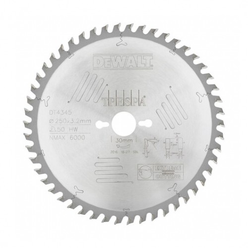 Dewalt AksesuĀri (i) DeWALT Zāģripa 250x30mm 50T image 1