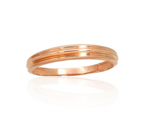 Золотое кольцо #1101107(Au-R), Красное Золото	585°, Размер: 15, 0.91 гр. image 1