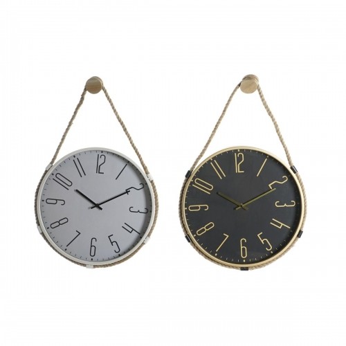 Wall Clock DKD Home Decor 40 x 4,5 x 55 cm Rope Iron (2 Units) image 1