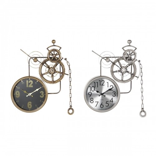Настенное часы DKD Home Decor Шестерни Стеклянный Железо 2 штук (50 x 7 x 62 cm) image 1