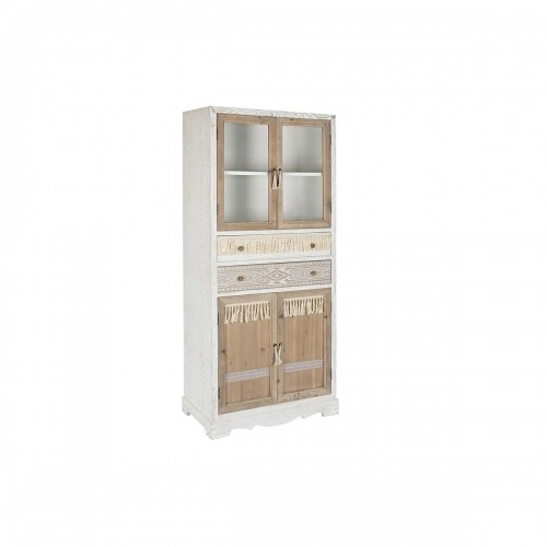 Шкаф DKD Home Decor Ель Стеклянный Натуральный Белый (86 x 40 x 180 cm) (80 x 42 x 180 cm) image 1