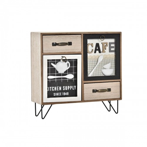 Универсальный органайзер DKD Home Decor Кухня Стеклянный Металл Деревянный MDF Shabby Chic (30 x 10 x 29 cm) image 1