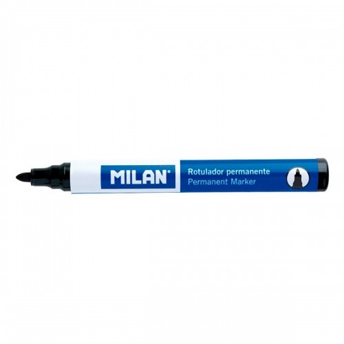 Permanentais marķieris Milan Apaļš uzgalis Melns PVC 12 gb. (Ø 4 mm) image 1