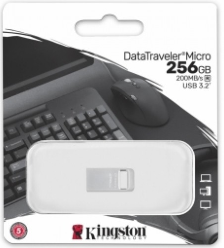 Zibatmiņa Kingston DataTraveler Micro 256GB Ultra-small image 1