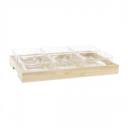 Snack tray DKD Home Decor 32 x 21 x 6 cm Crystal Natural 280 ml image 1