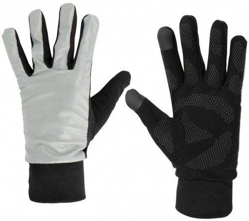 Sports gloves with touchscreen tip AVENTO 44AC reflective M/L silver/black image 1