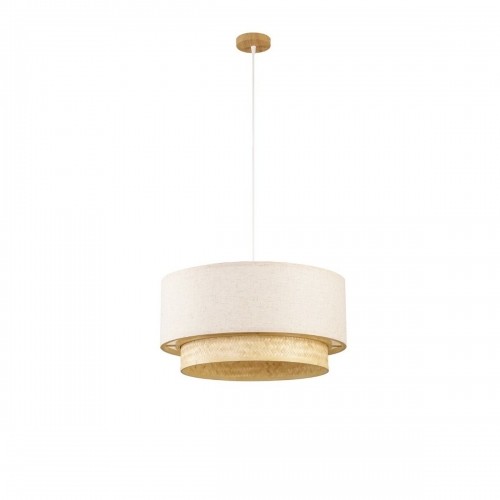 Ceiling Light DKD Home Decor Polyester White Light brown Bamboo 50 W (50 x 50 x 25 cm) image 1