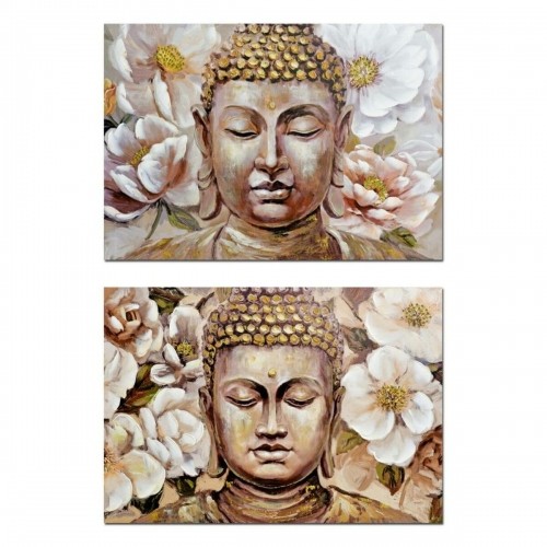 Painting DKD Home Decor Buddha Oriental 100 x 3 x 70 cm (2 Units) image 1