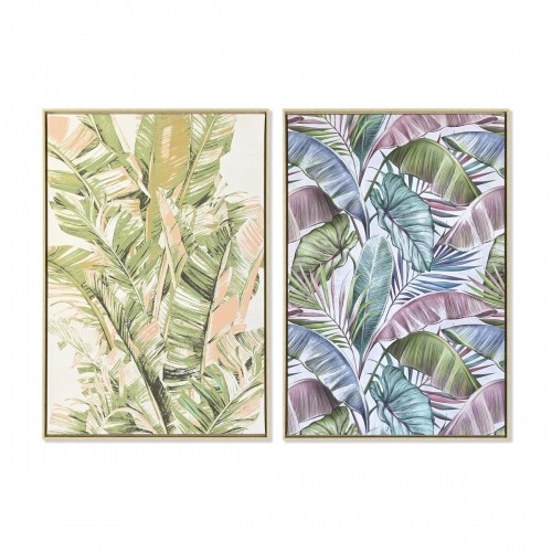 Картина DKD Home Decor Пальмы Тропический (84 x 4,5 x 123 cm) (2 штук) image 1