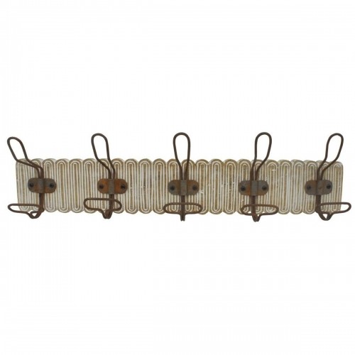 Wall mounted coat hanger DKD Home Decor Colonial Iron Mango wood 61 x 10 x 21 cm Stripped image 1